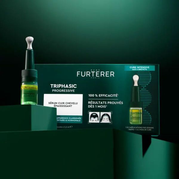 Traitement Triphasic Antichute Longévité & Densité redensifie la chevelure, freine la chute (8 x 5,5 ml)