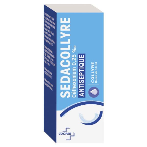 Sedacollyre céthexonium 0,25% Collyre antiseptique affections de l'oeil (10 ml)
