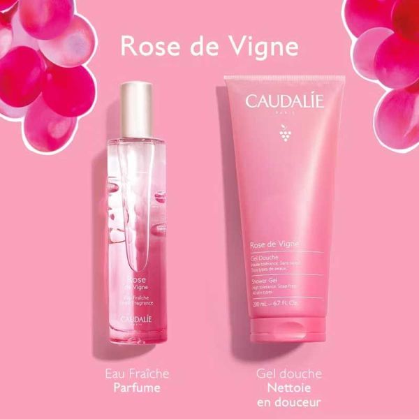 Caudalie Coffret Rose de Vigne Noël 2025 (Eau Fraîche 50ml + Gel Douche 200ml)