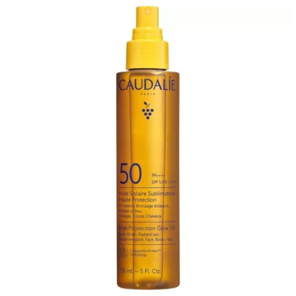 Huile Solaire Sublimatrice Haute Protection SPF50 fini satiné, bronzage éclatant (150 ml)