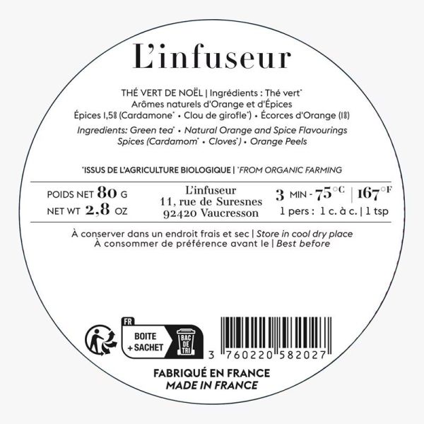 L'infuseur Thé Vert bio de Noël 2026 édition limitée (80 g)
