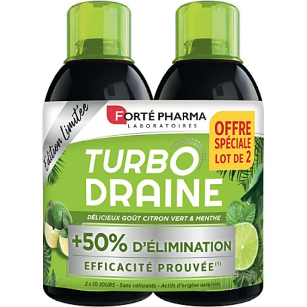 Turbodraine draineur minceur à boire Citron Vert & Menthe (2 x 500 ml)