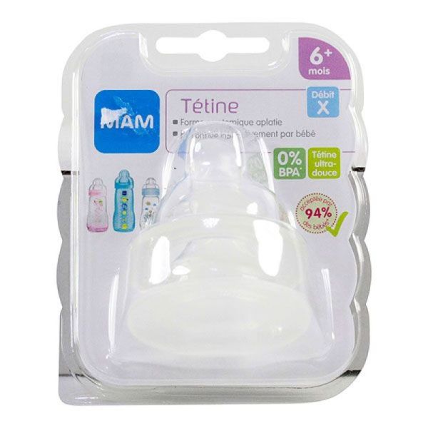 Mam Tétine Silicone 6Mois+ Debit X Ultra-Rapide x2