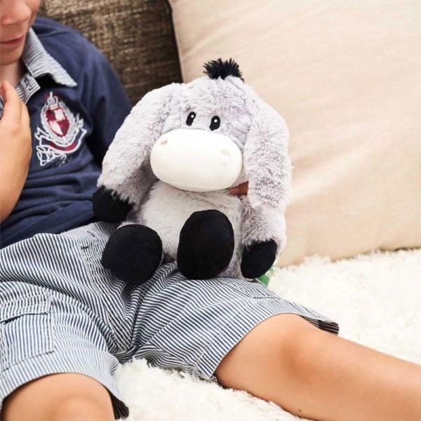 Pelucho Bouillotte sèche peluche Âne aux grains de blé et fleurs de lavande