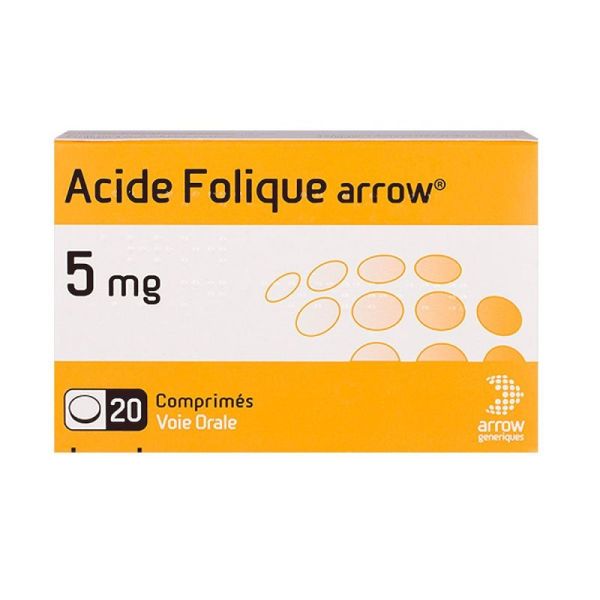 Arrow Acide Folique 5 mg (Boîte De 20 Comprimés)