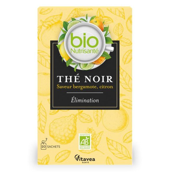 Vitavea BioNutrisanté Thé noir Elimination saveur Bergamote, Citron (20 sachets)