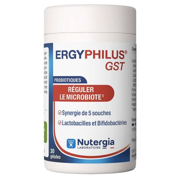Nutergia Ergyphilus GST probiotiques, régulation du microbiote (30 gélules végétales)