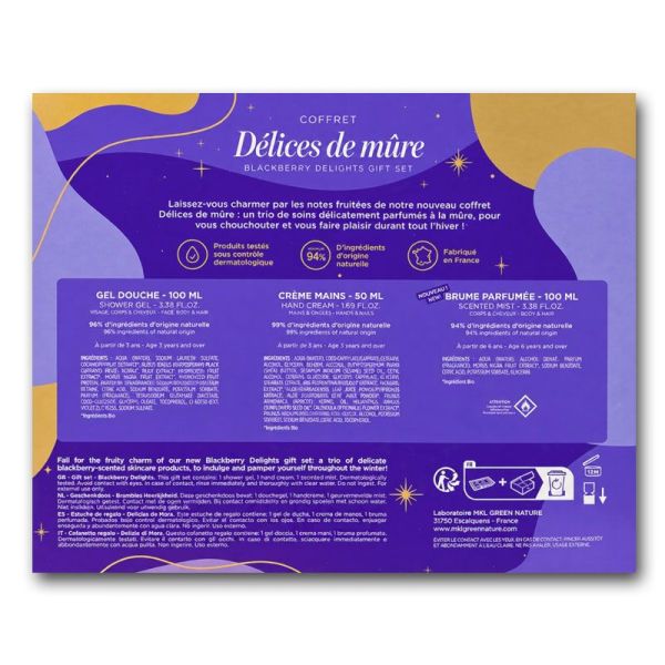 Coffret Délices de Mûre édition limitée 2026 (gel douche + crème mains + brume parfumée)