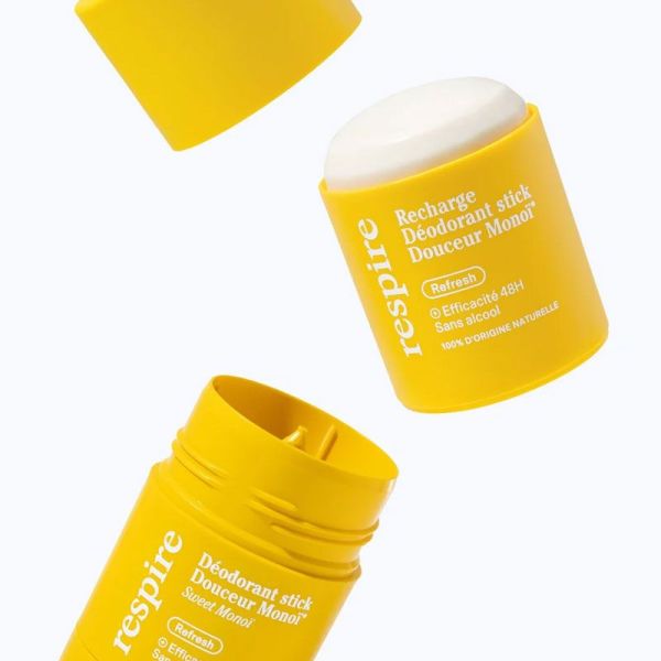 Respire Recharge pour Déodorant Stick 48h Douceur Monoï (50 g)