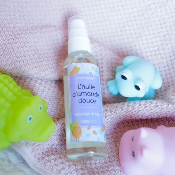 Pharmactiv Huile d'Amande Douce Massage & Bain Bébé 75Ml