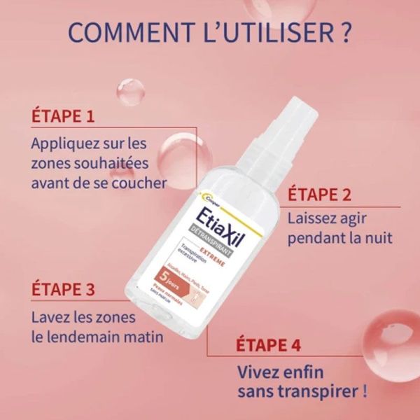 Etiaxil Détranspirant extrême 5 jours spray anti transpiration excessive (30 ml)