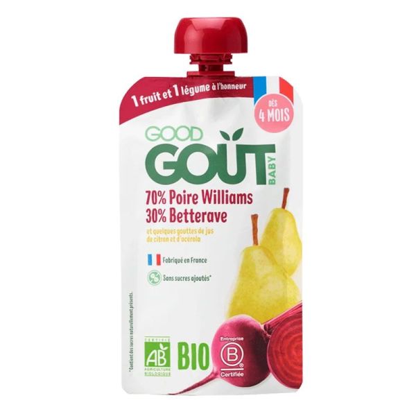Good Goût Purée Poire/Betterave bio dès 4 mois (120 g)