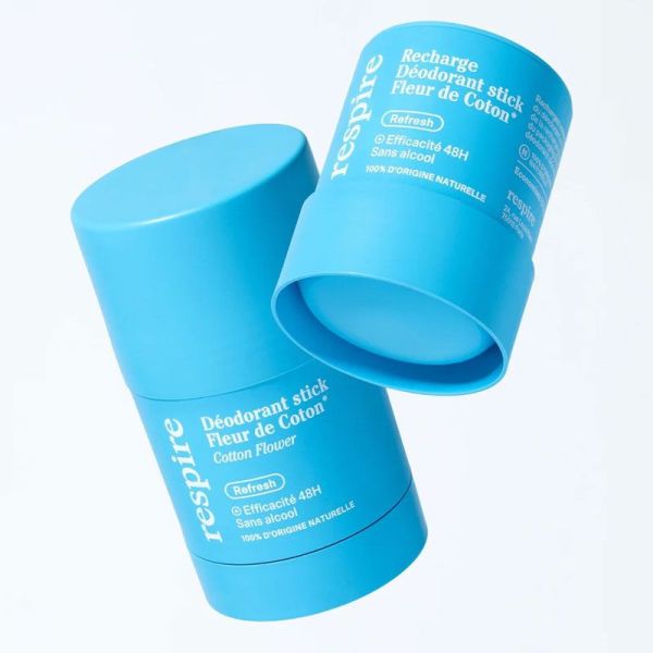 Respire Déodorant Stick Fleur de Coton rechargeable efficacité 48h (50 g)