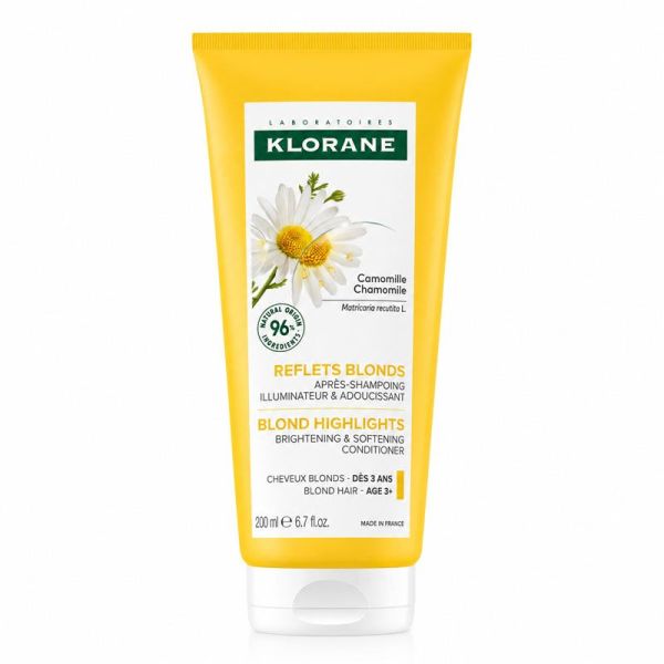 Klorane Reflets Blonds Après-Shampoing illuminateur & adoucissant à la camomille (200 ml)
