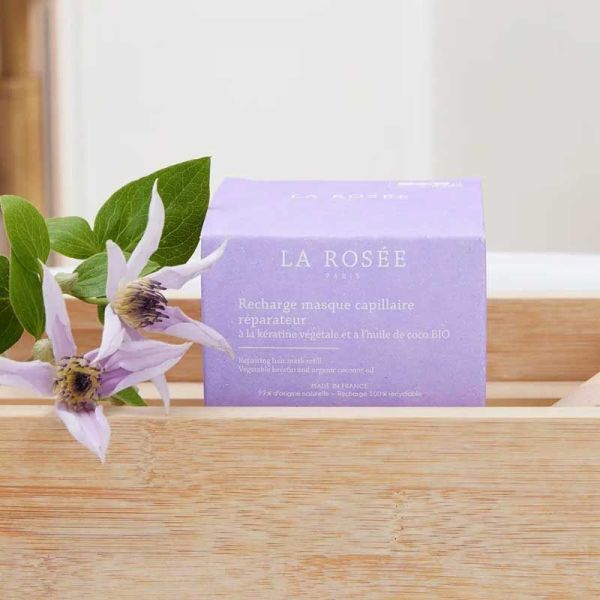 La Rosée Recharge pour Masque Capillaire Réparateur kératine végétale & huile de coco bio (200 g)