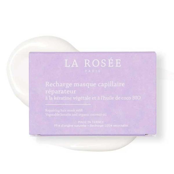 La Rosée Recharge pour Masque Capillaire Réparateur kératine végétale & huile de coco bio (200 g)