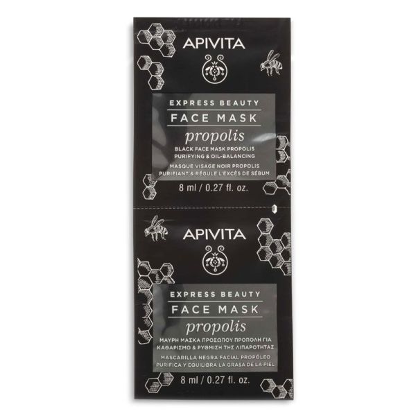 Express Beauty Masque Visage Noir Purifiant et Équilibrant à la Propolis (2 x 8ml)
