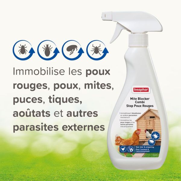 Béaphar Stop Poux Rouges spray antiparasitaire (500 ml)