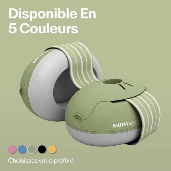 Alpine Muffy Baby Casque Anti-Bruit Bébé jusqu'à 36 mois vert (+ pochette de transport offerte)