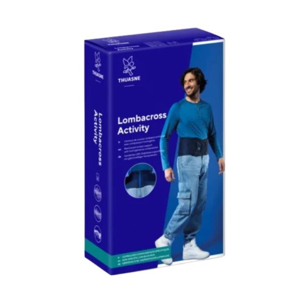 Thuasne Ceinture Lombaire Lombacross Activity (Taille 4 | Noir Bleuté | Hauteur 26 cm)
