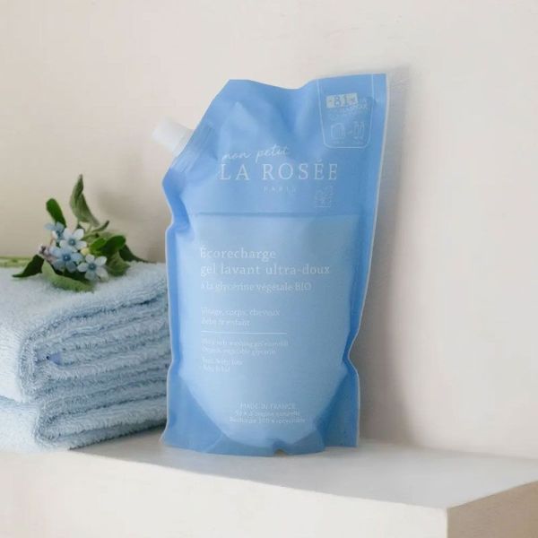 Mon Petit La Rosée Ecorecharge Gel Lavant bébé ultra doux glycérine végétale bio (800 ml)