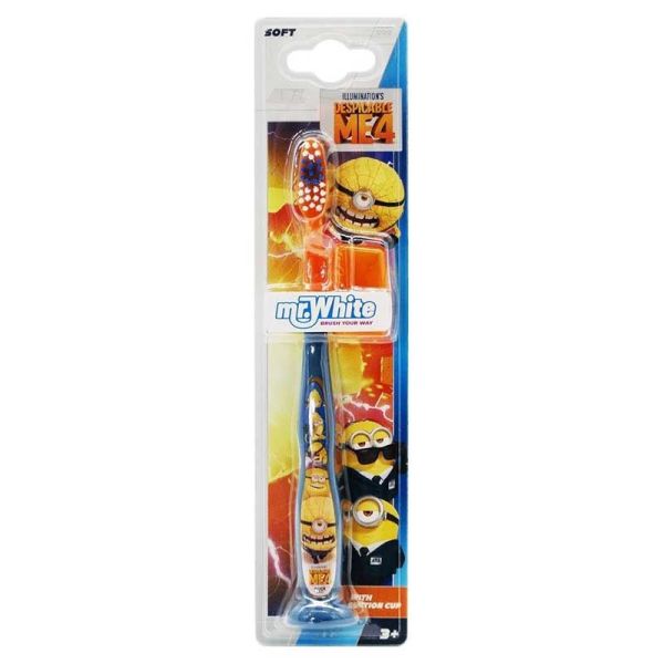 Mr White Brosse à dents souples enfants 3+ Minions avec ventouse et capuchon (x1)