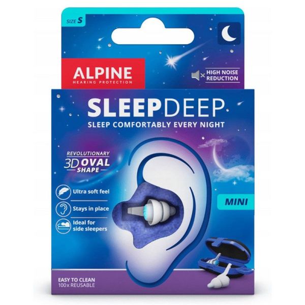 Alpine SleepDeep bouchons d'oreilles ovales sommeil taille réutilisables (x1)
