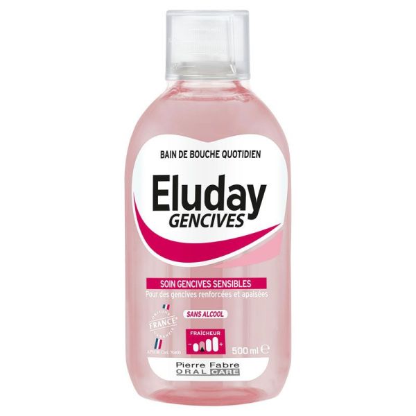 Eluday Gencives bain de bouche quotidien soin gencives sensibles (500 ml)
