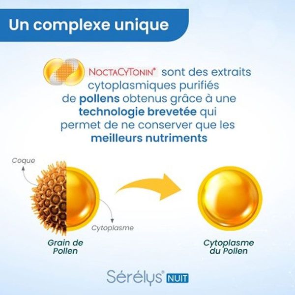 Sérélys Nuit sans accoutumance, sommeil, sueurs nocturnes (péri)ménopause (30 gélules végétales)