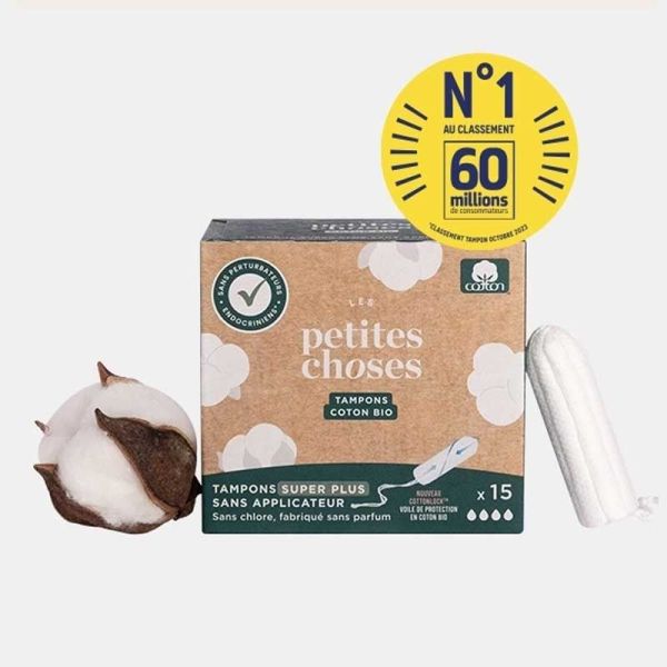 Les Petites Choses Tampon en coton bio sans applicateur flux Super + (x15)