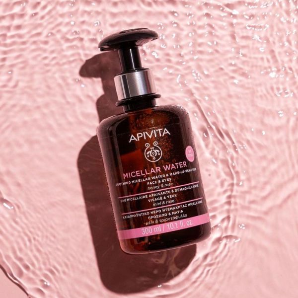 Apivita Eau Micellaire apaisante et démaquillante miel & rose Bulgare (300 ml)