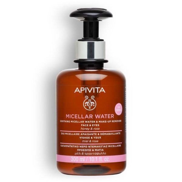 Apivita Eau Micellaire apaisante et démaquillante miel & rose Bulgare (300 ml)