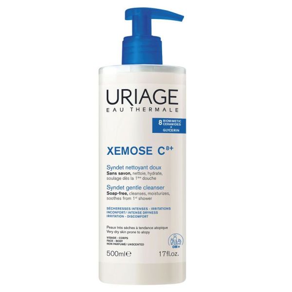 Xémose C8+ Syndet Nettoyant Doux sans savon, nettoie, hydrate, soulage (500 ml)