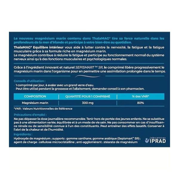 Thalamag Magnésium Marin Équilibre Interieur libération prolongée (30 comprimés)