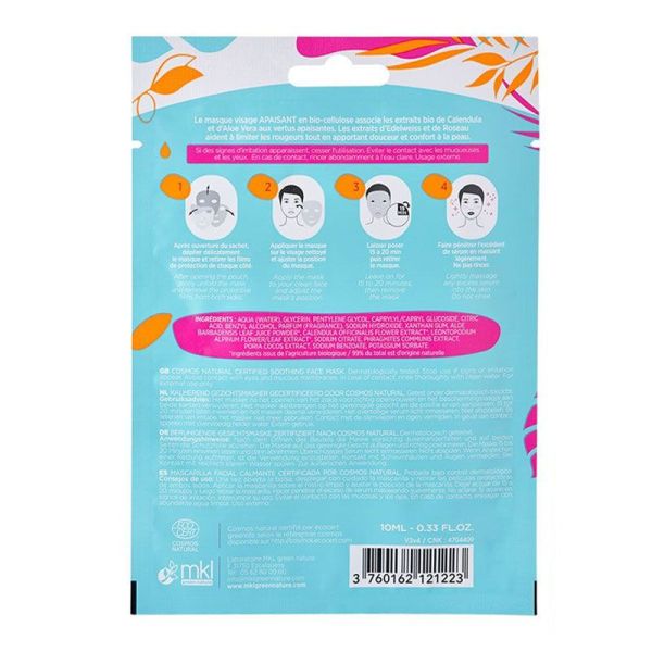 Masque Visage Apaisant à l'Aloe Vera, Calendula et Edelweiss des Alpes (10 ml)