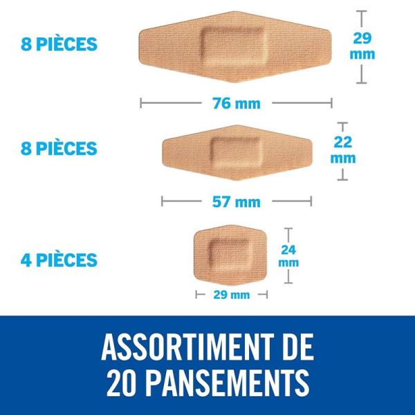 3M Nexcare Duo assortiment de pansements adhésifs retrait indolore (x20)