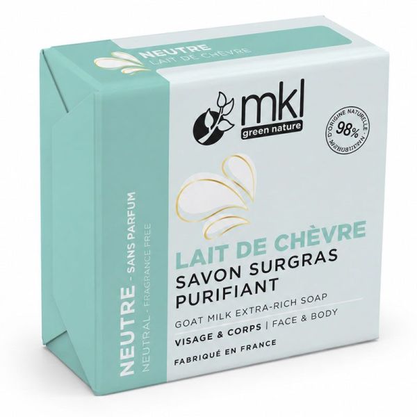 MKL Green Nature Savon Surgras au lait de Chèvre bio - Neutre (100 g)