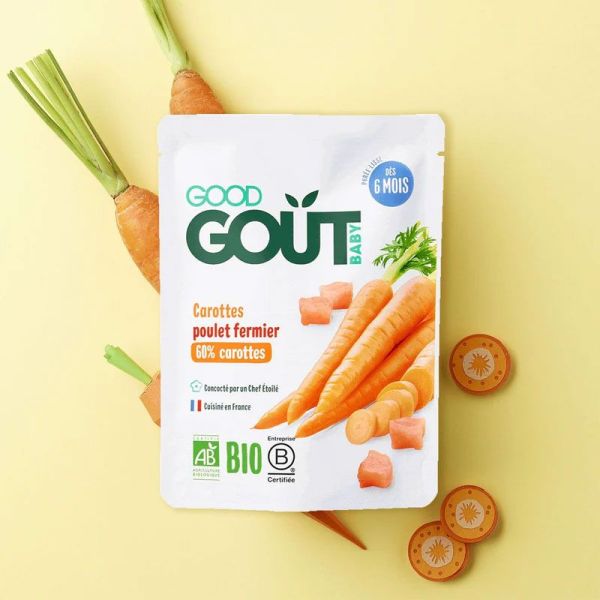 Good Goût Baby Plat bio Carottes é Poulet Fermier bébé dès 6 mois (190 g)