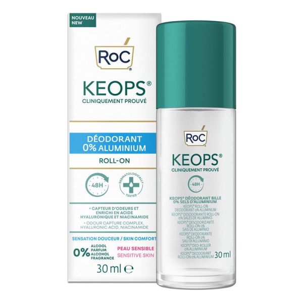 Keops Déodorant Roll-on 0% aluminium peau sensible (lot de 2 x 30 ml)