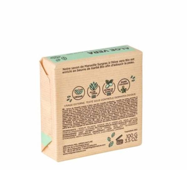 Savon de Marseille surgras à l'Aloe Vera corps et mains (100 g)