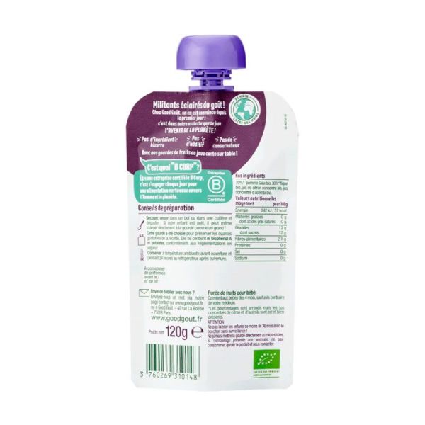 Good Goût Baby Purée bio Pomme Figue bébé dès 4 mois (120 g)