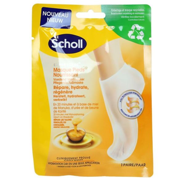 Scholl Masque Pieds Nourrissant au Miel de Manuka 1 paire