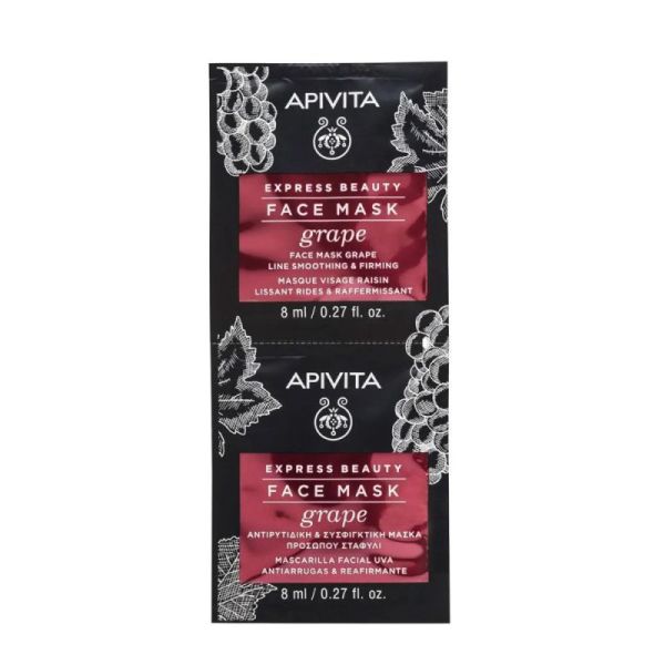Apivita Express Beauty Masque Visage Lissant & Raffermissant au Raisin (2 x 8 ml)