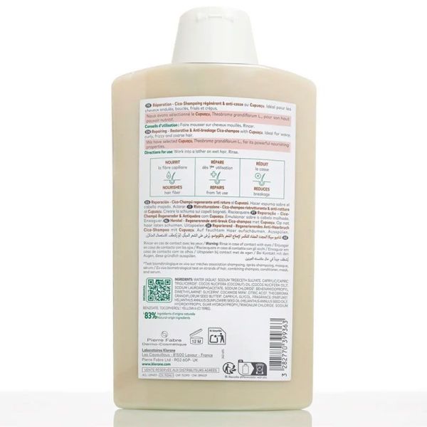 Cica-Shampoing Réparation régénérant & anti-casse au Cupuaçu bio (400 ml)