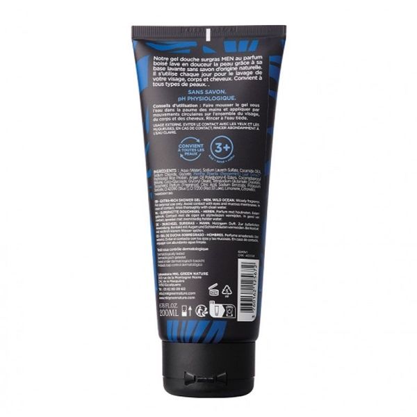MKL Green Nature Men Gel Douche Surgras Marine Sauvage (200 ml)