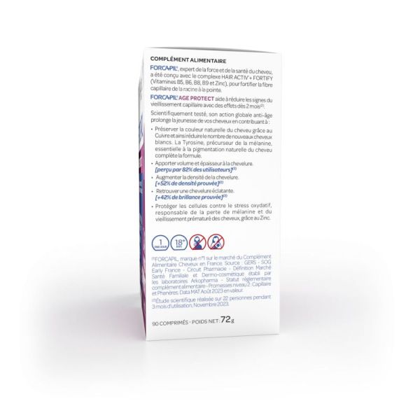 Forcapil Age Protect anti cheveux blancs (90 comprimés)
