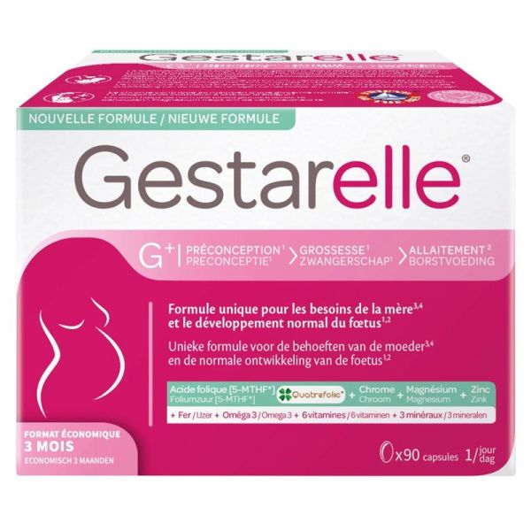 Gestarelle G+ complément préconception, grossesse, allaitement (90 capsules)