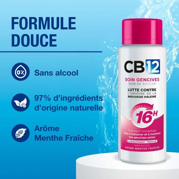 CB12 Bain de Bouche Gencives Sensibles arôme menthe fraîche (250 ml)