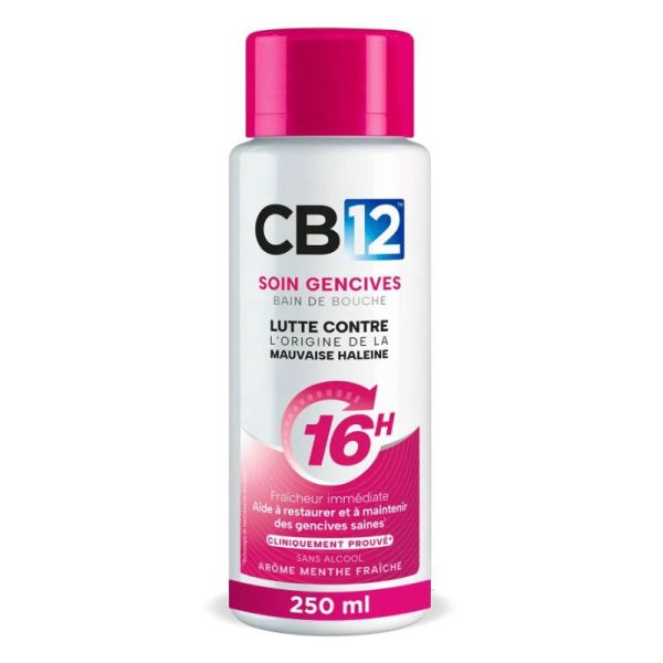 CB12 Bain de Bouche Gencives Sensibles arôme menthe fraîche (250 ml)