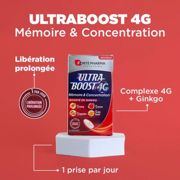 Forte Pharma Ultra Boost 4G Mémoire & Concentration boosté en Ginkgo (15 comprimés)